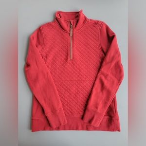 EUC L.L. Bean Women’s Quilted Red Quarter-Zip - Size S